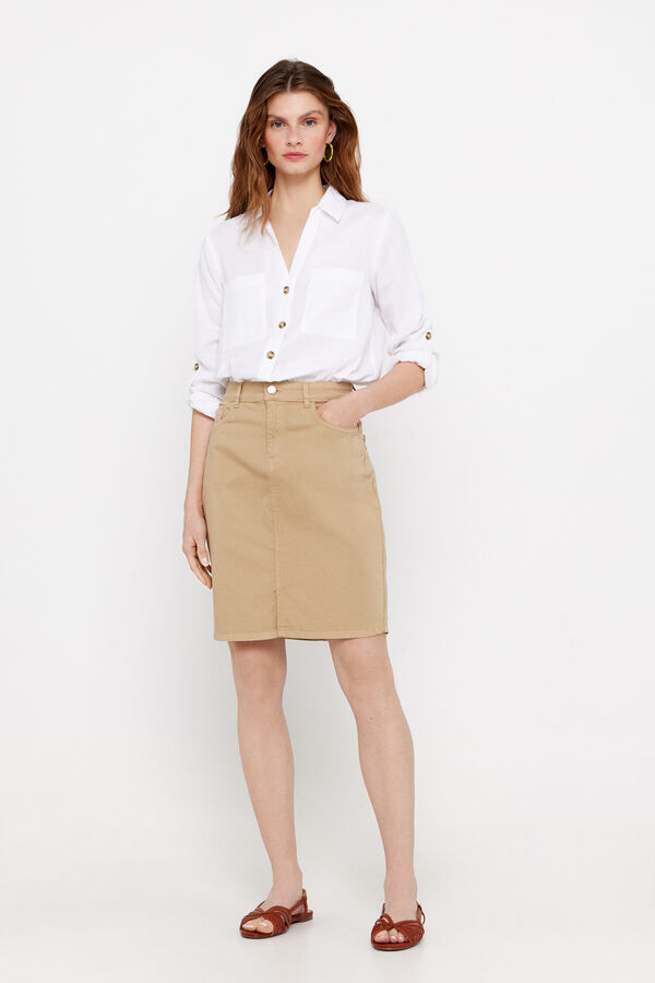 Cortefiel Comfort skirt Brown