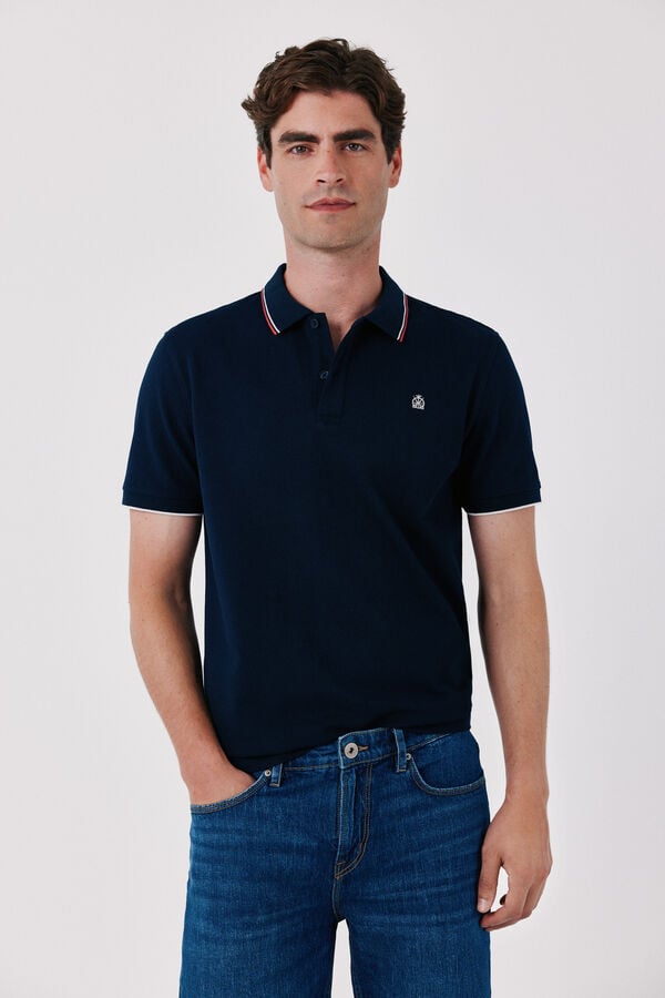 Cortefiel Piqu&eacute; polo shirt Navy