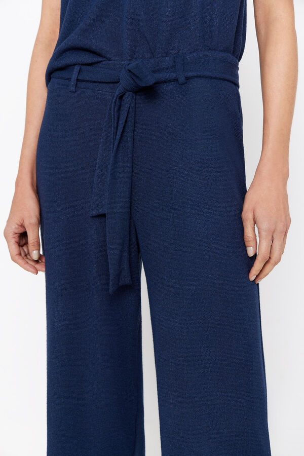 Cortefiel Cropped knit trousers Navy