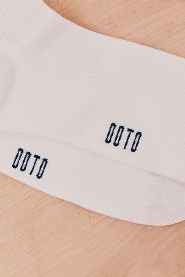 OOTO Meia canelada desportiva Branco