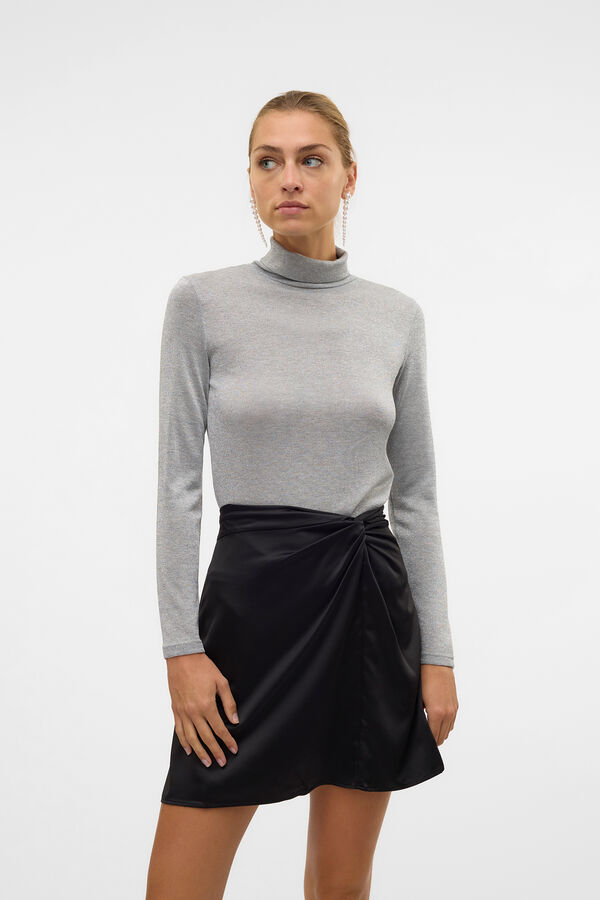 Vero Moda Top de gola e lurex  Castanho