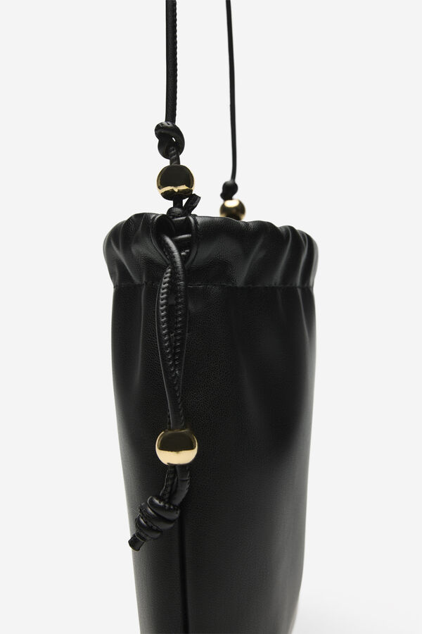 Cortefiel Gathered phone pouch Black