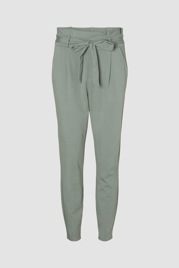 Cortefiel Paperbag trousers Green