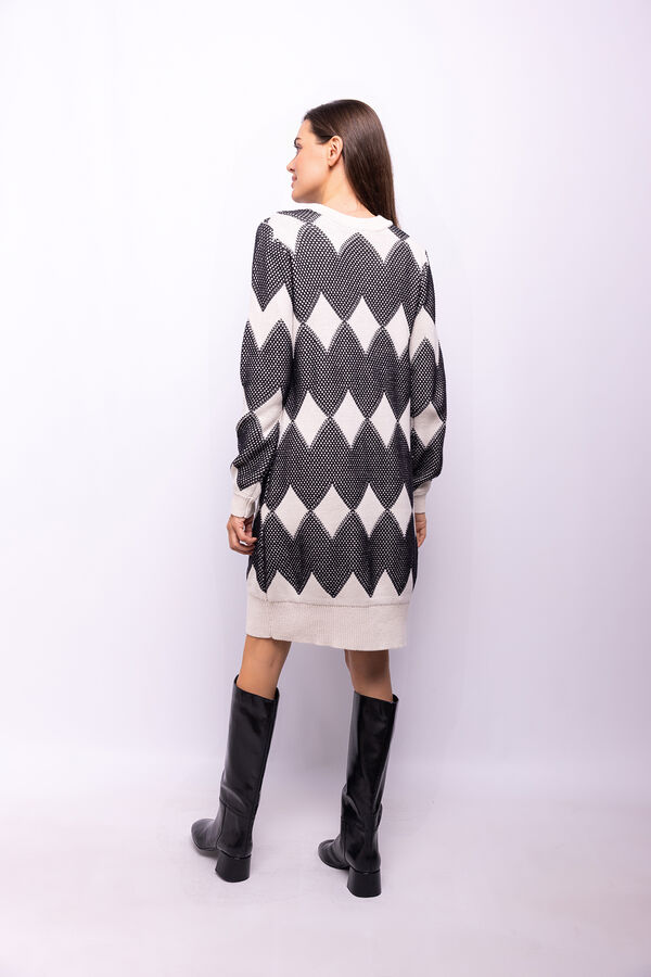 Object Vestido de malha estampado Branco