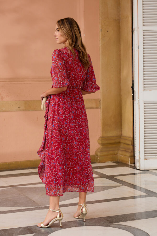 Pol&iacute;n Et Moi Vestido estampado Luisa Vermelho