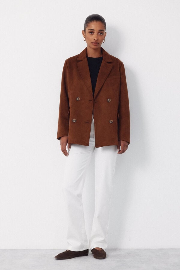 Cortefiel American-style fabric with a suede effect Brown