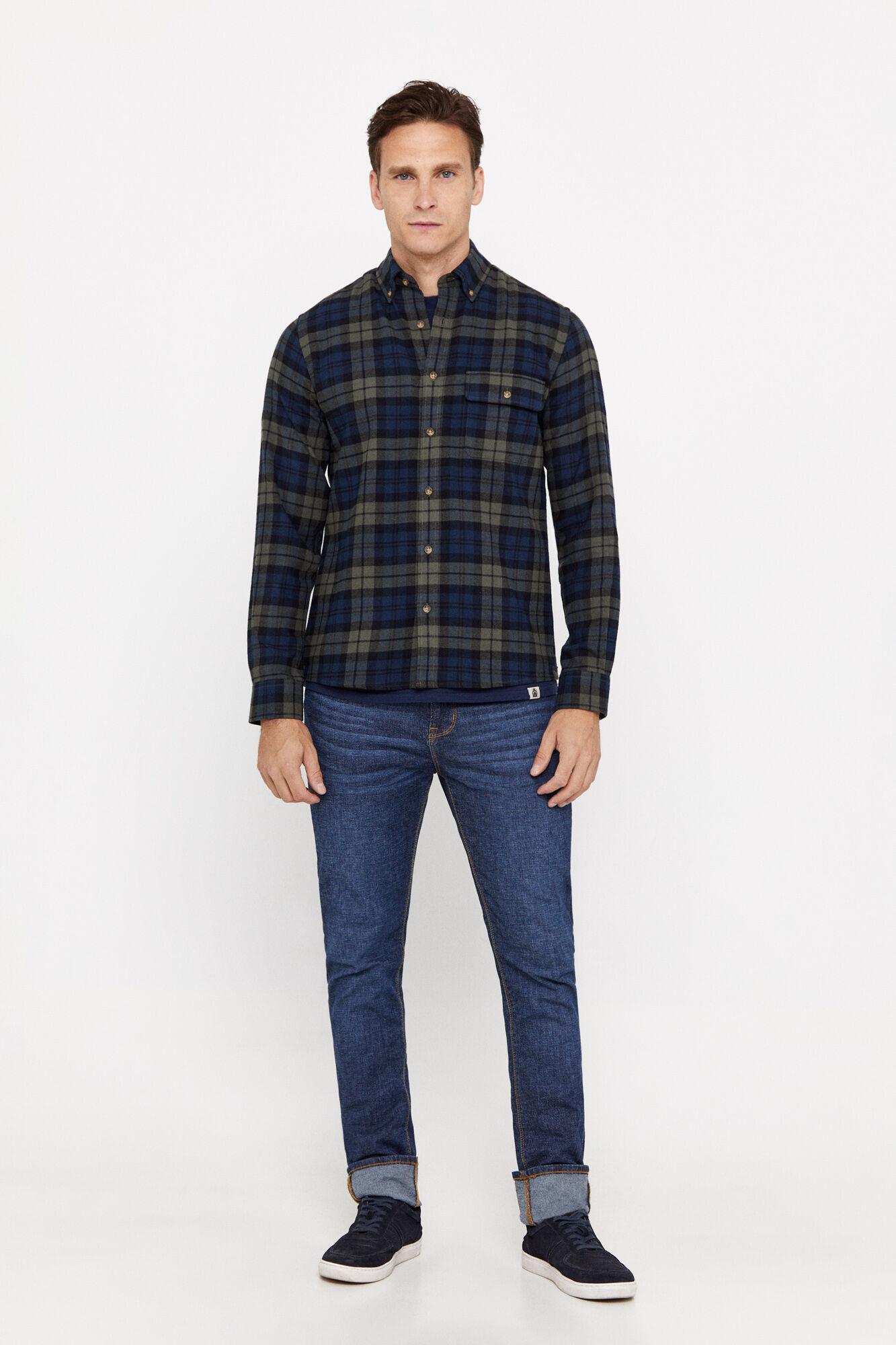 Camisa franela cuadros Chemises pour homme Cortefiel