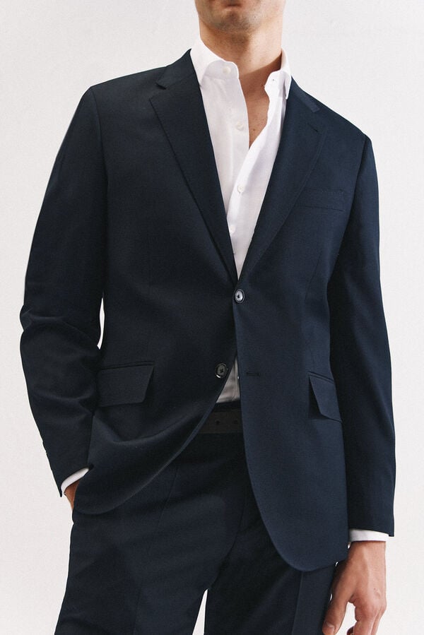 Cortefiel Navy blue slim fit blazer Navy