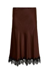 Vero Moda Curve Saia comprida com renda Castanho