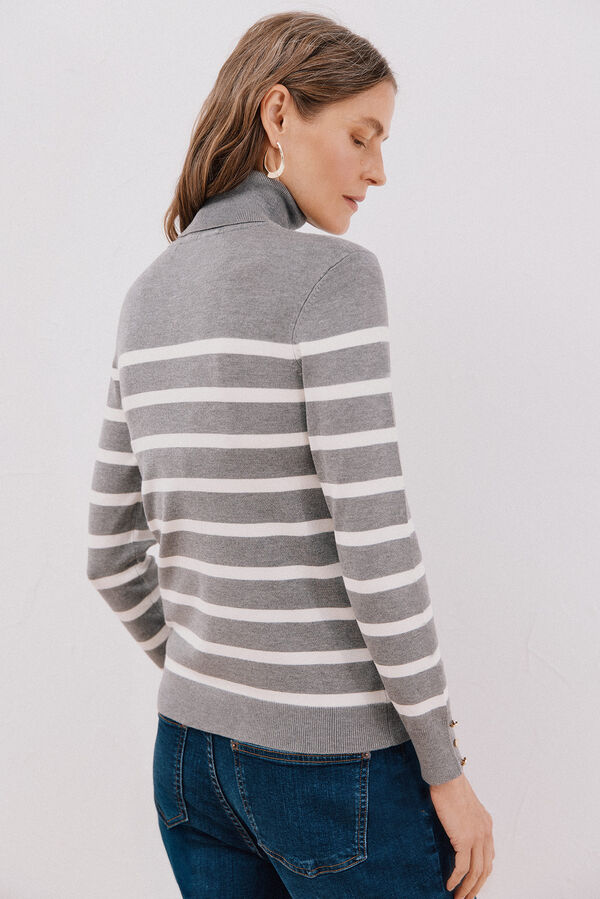 Cortefiel Short-sleeved jumper Grey
