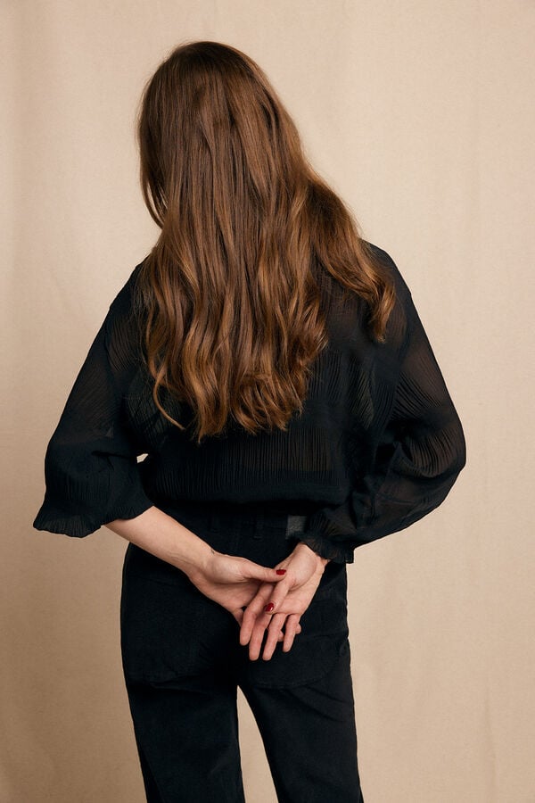 Slowlove Gathered blouse Black