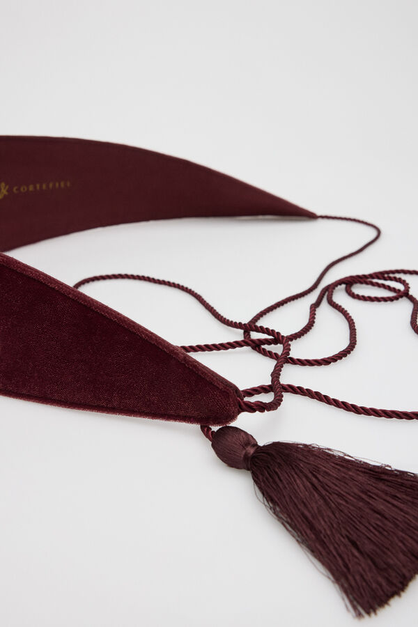 Cortefiel Studded sash belt Maroon