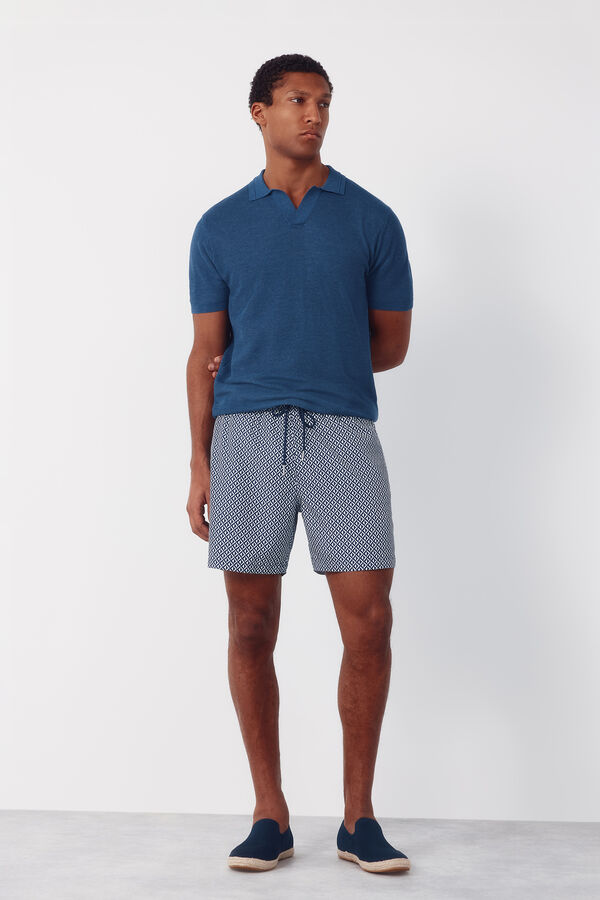 Cortefiel Diamond print swimwear Navy