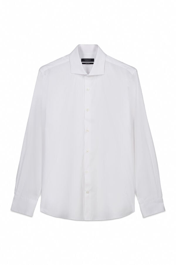 Cortefiel Plain easy-iron dress shirt White