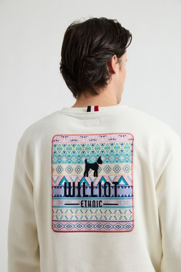 Williot Sweatshirt com logo &eacute;tnico Branco