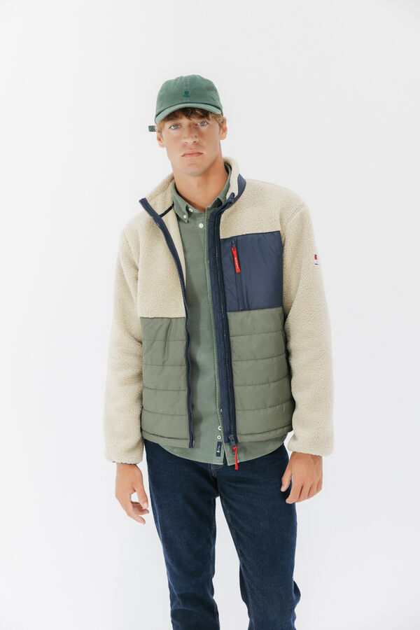 elPulpo Casaco combinada de nylon e borrego Tostado