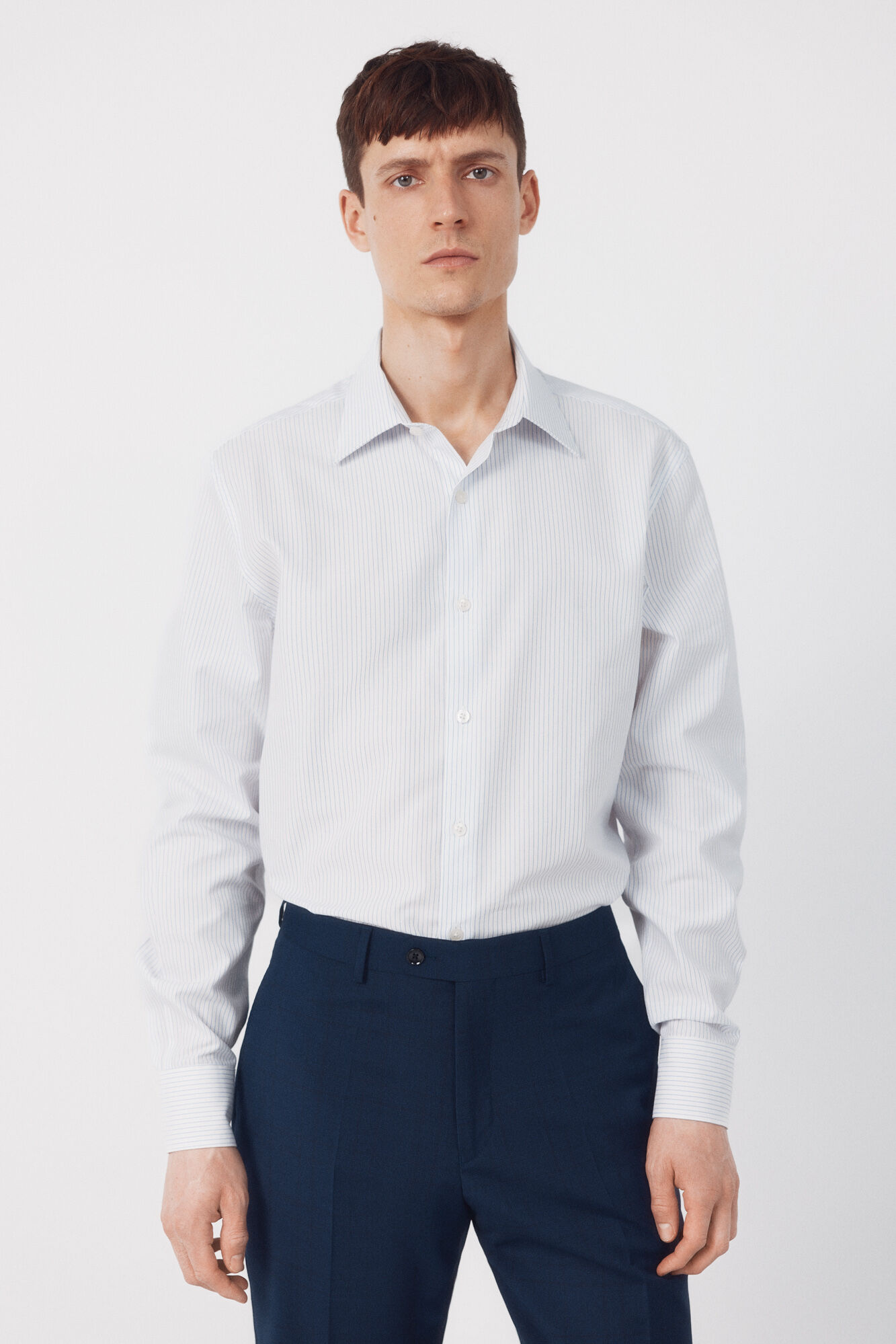 Cortefiel Tencel cotton striped dress shirt