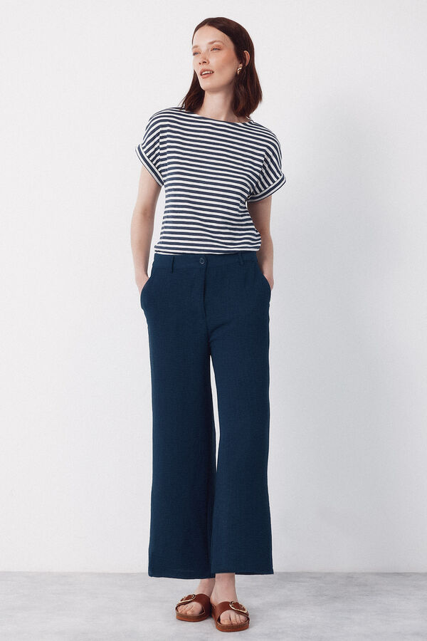 Cortefiel Textured pants Navy
