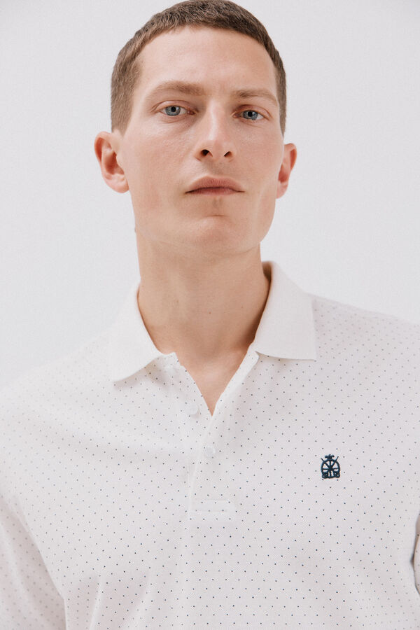 Cortefiel Printed polo shirt White