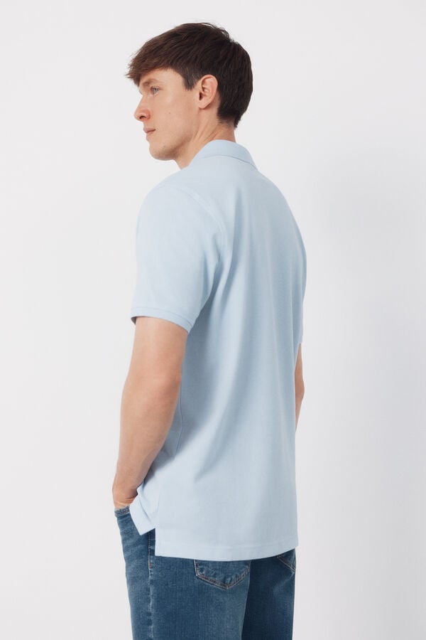 Cortefiel Basic piqué polo shirt Blue