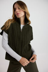 Vero Moda Colete de malha com fecho-&eacute;clair Verde