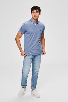 Cortefiel Short-sleeved polo shirt Royal blue