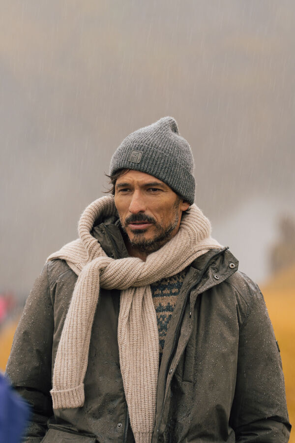 OOTO Boné de malha lisa beanie Cinzento