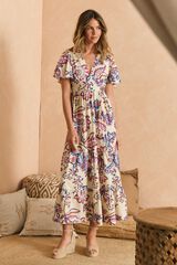 Pol&iacute;n Et Moi Vestido comprido Macarena Ecru