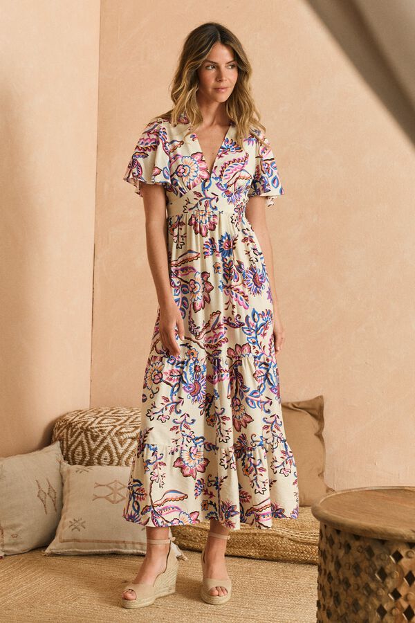 Pol&iacute;n Et Moi Vestido comprido Macarena Ecru