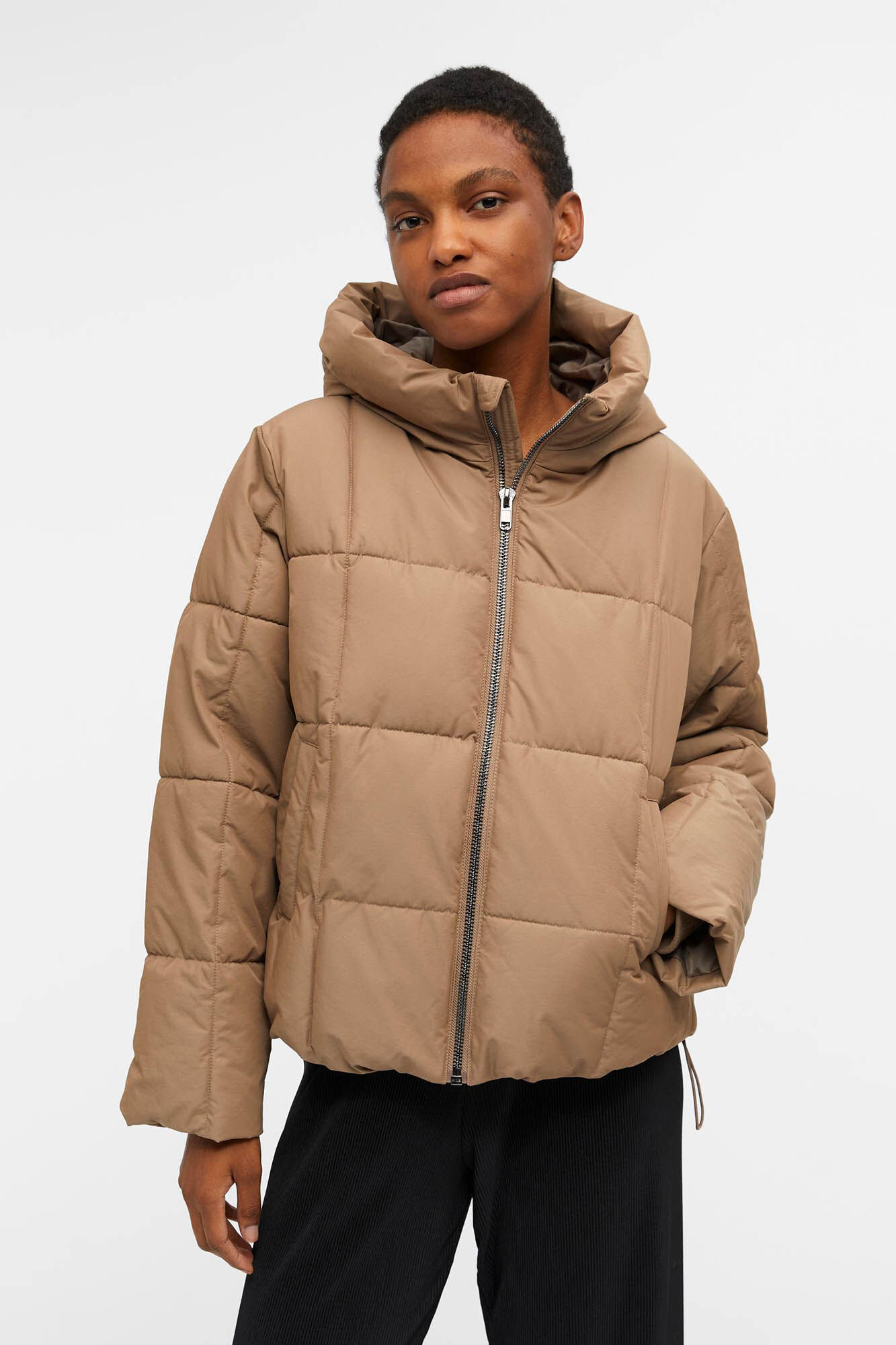 Cropped quilted jacket Women s jackets Cortefiel