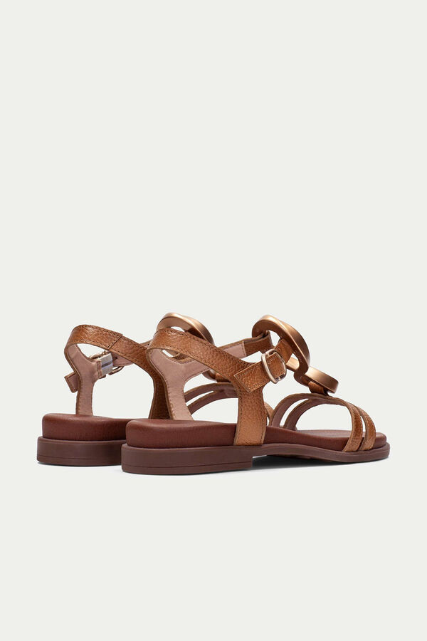 Hispanitas Sand&aacute;lia com adorno infinito Castanho