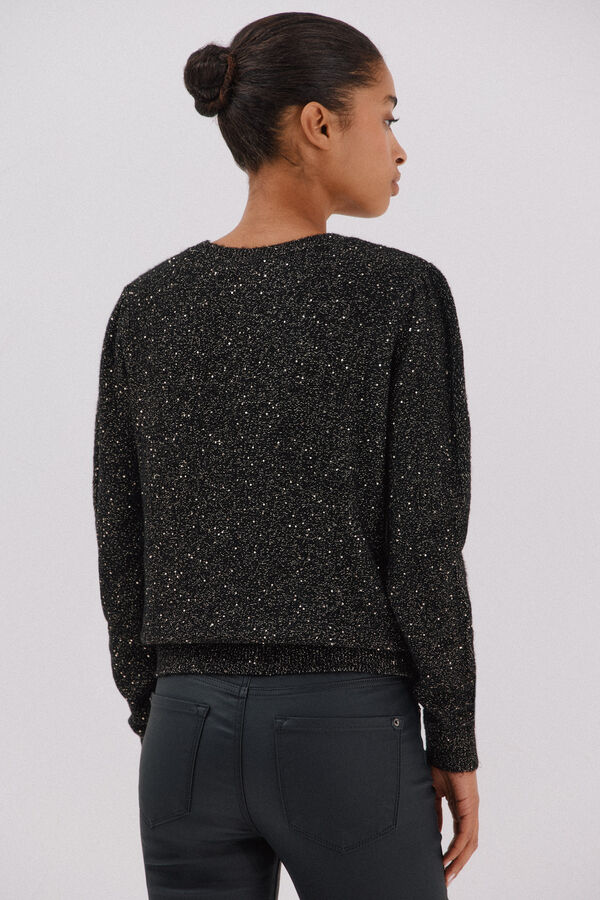 Cortefiel Malha com lantejoulas Preto