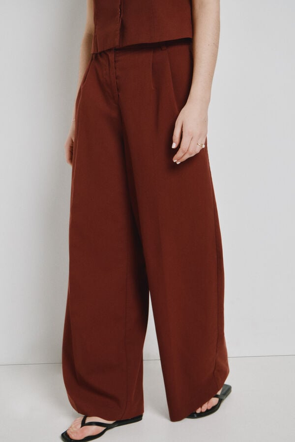 Vero Moda Tailored long trousers Brown