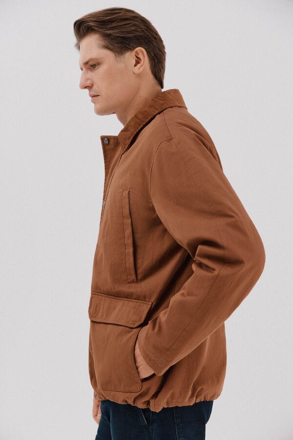 Cortefiel Jacket with combined neck Brown