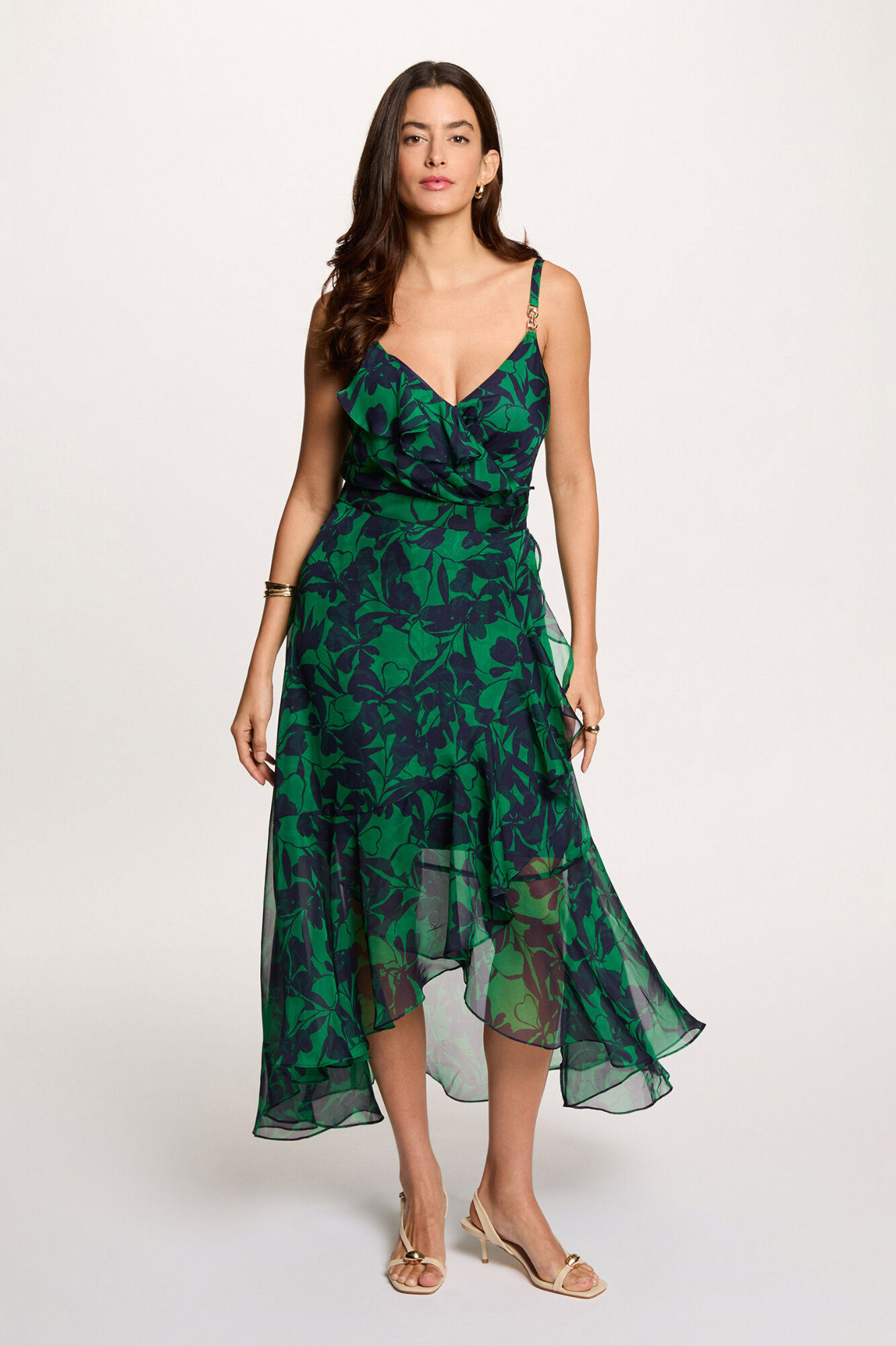 Morgan Vestido midi cruzado