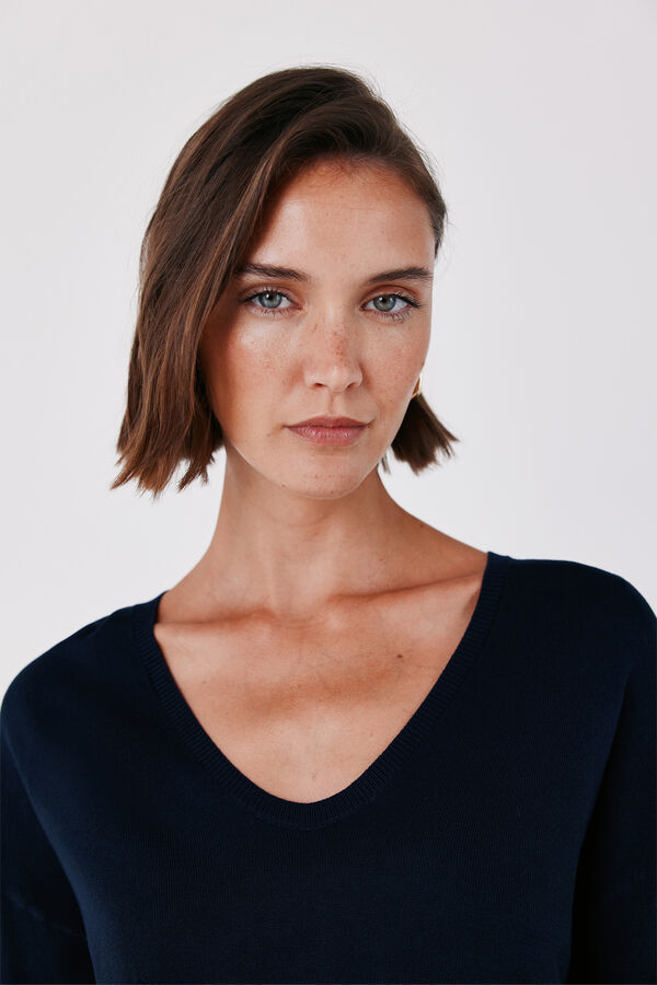 Cortefiel V-neck jumper Navy
