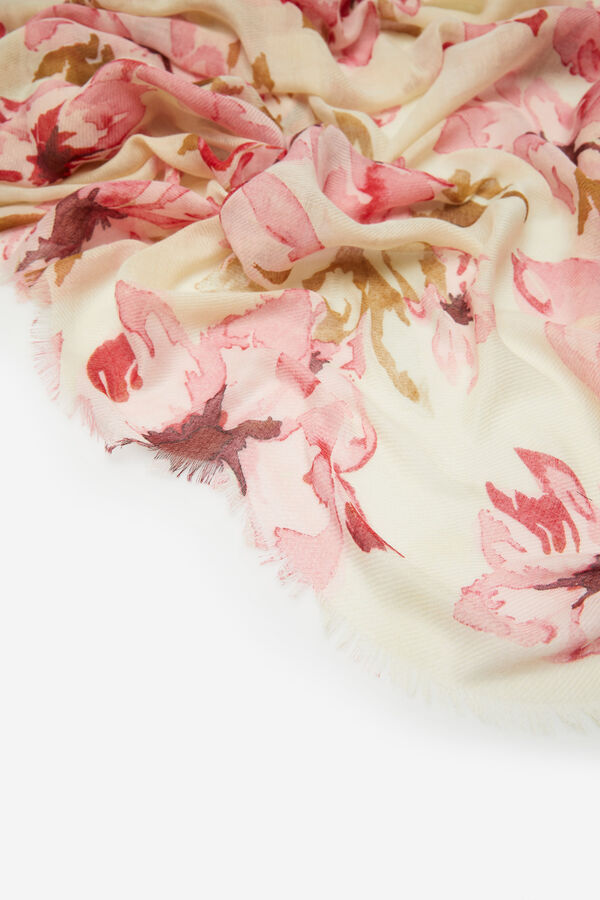 Cortefiel Eco-friendly floral print scarf Multicolour
