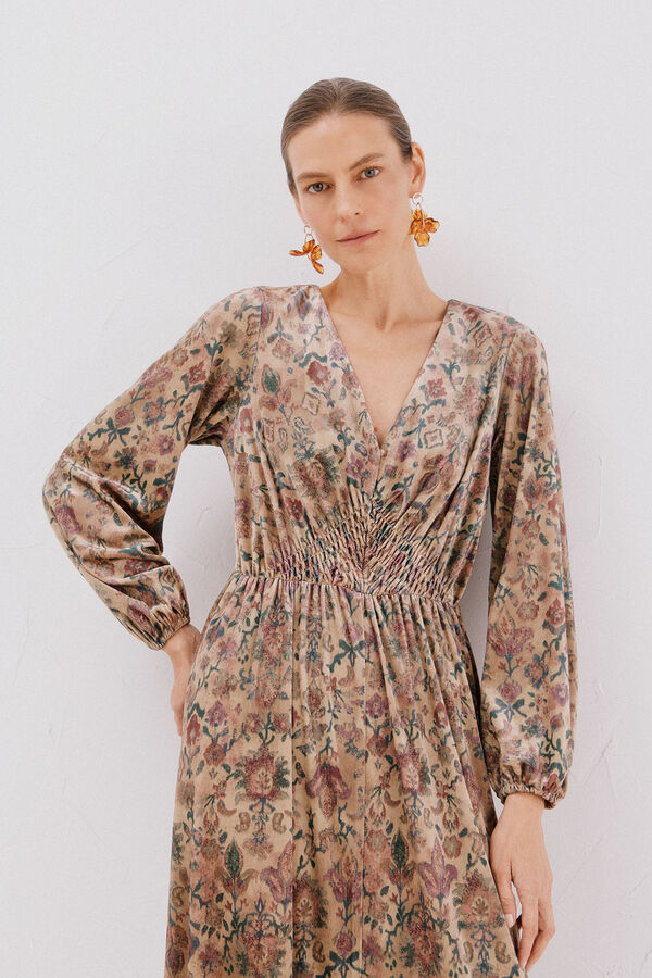 Cortefiel print velvet dress Multicolour