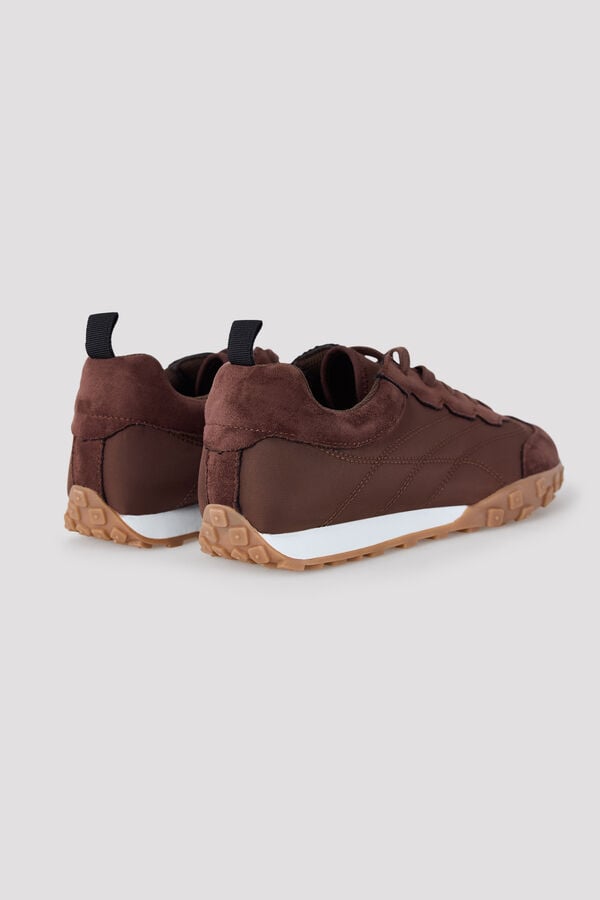 Cortefiel Stitched trainers Dark brown
