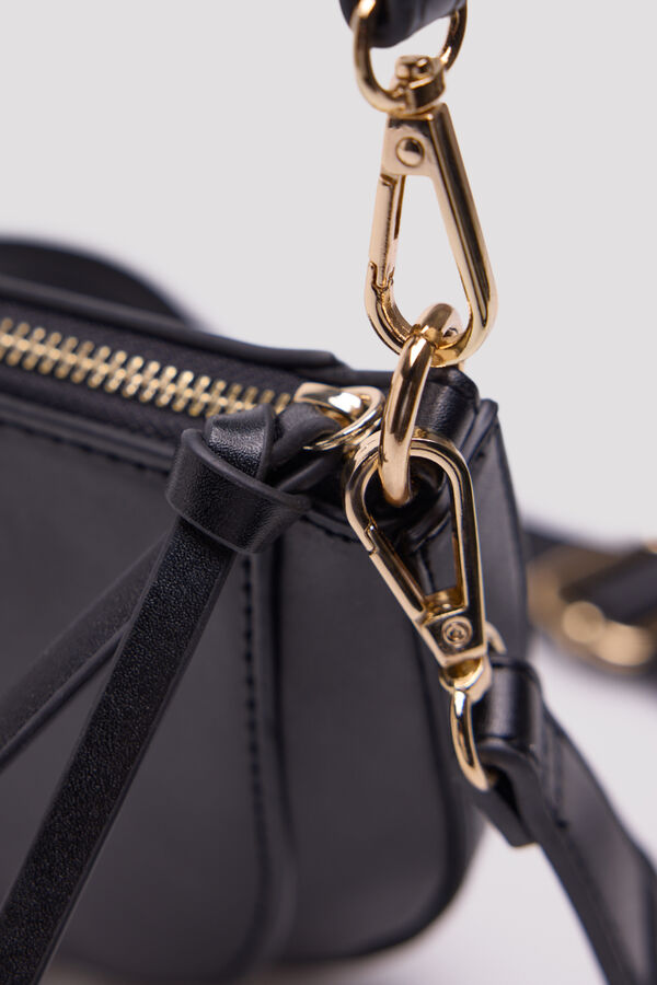 Cortefiel Bolso bandolera doble asa Negro