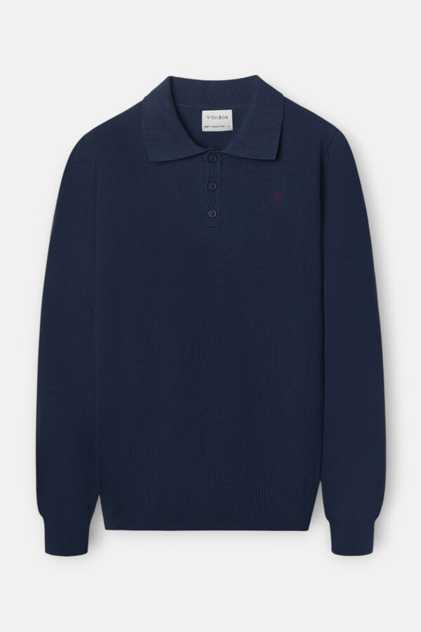 Silbon Camisola de gola polo Azul