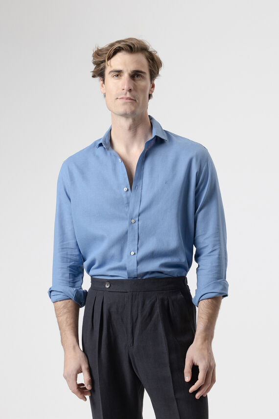 Camisa lino porcelana