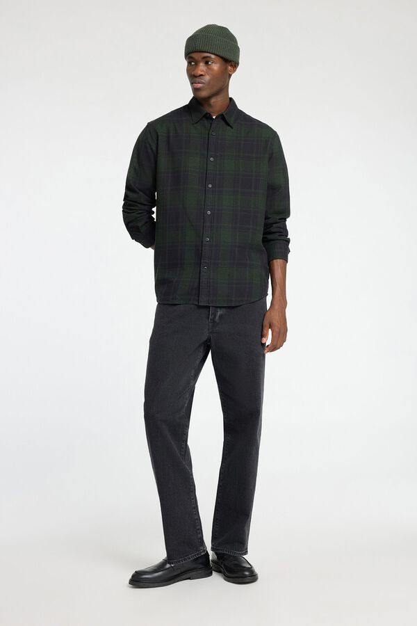 Selected Camisa de manga comprida Slim Fit confecionada com algodão reciclado Verde