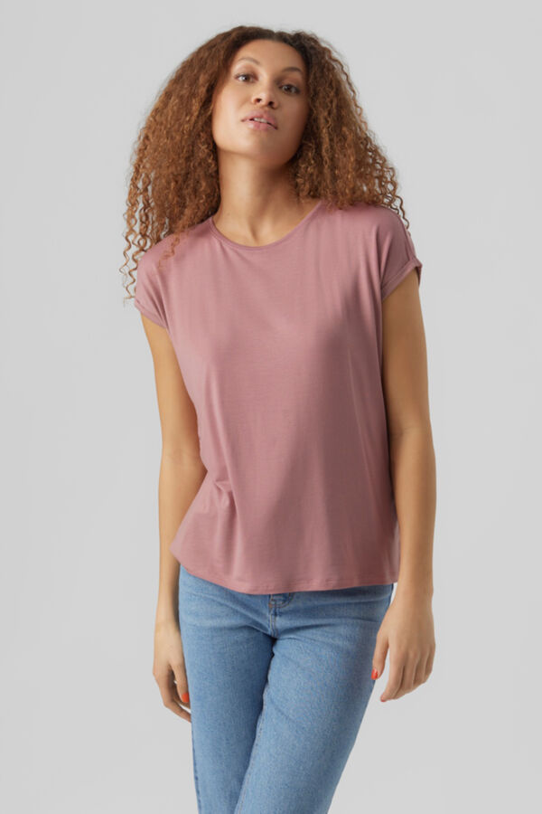 Cortefiel Essential short-sleeved T-shirt Lilac