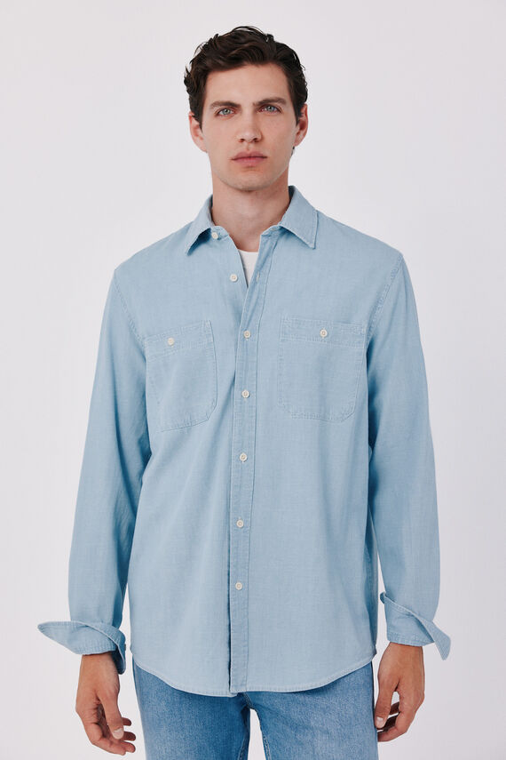 Camisa chambray utility