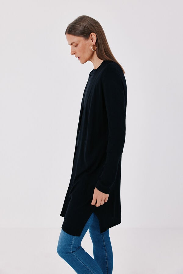 Cortefiel Fine knit jacket Black