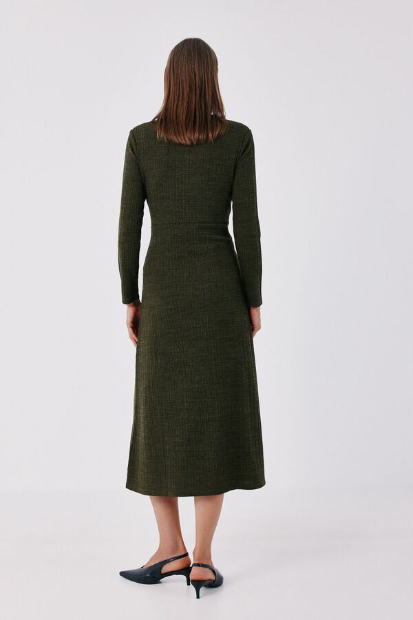 Cortefiel Knot waist dress Kaki