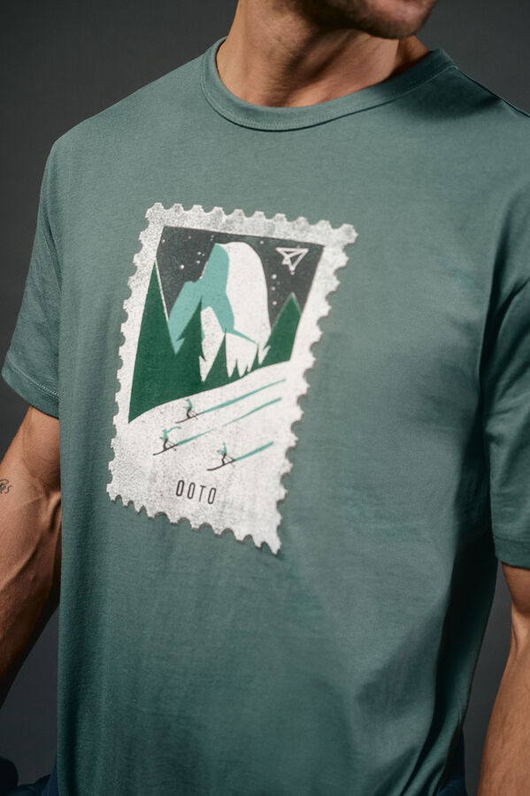 OOTO Camiseta gráfica lavada Turquesa