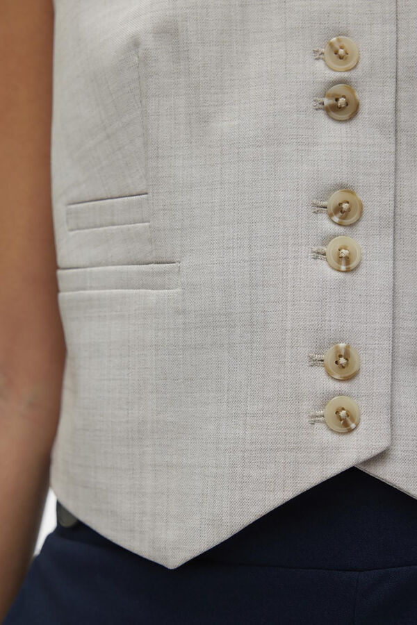 Cortefiel Colete elegante com botões  Cinzento