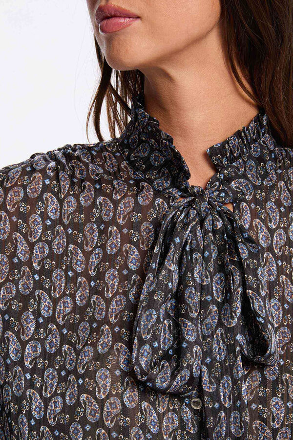 Morgan Camisa fluida com gola em V Multicolorido